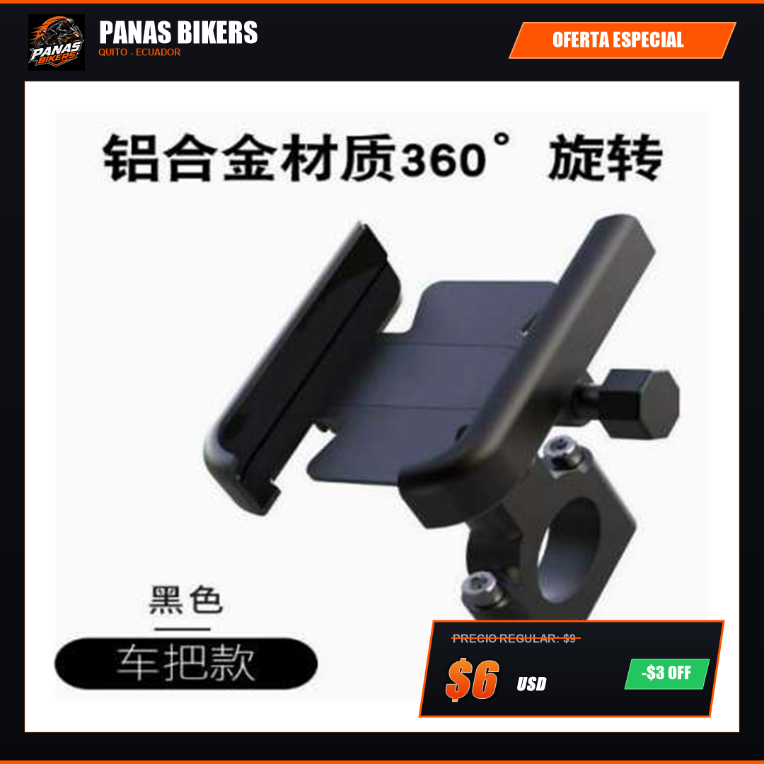 Soporte celular aluminio CNC antivibracion Panas Bikers
