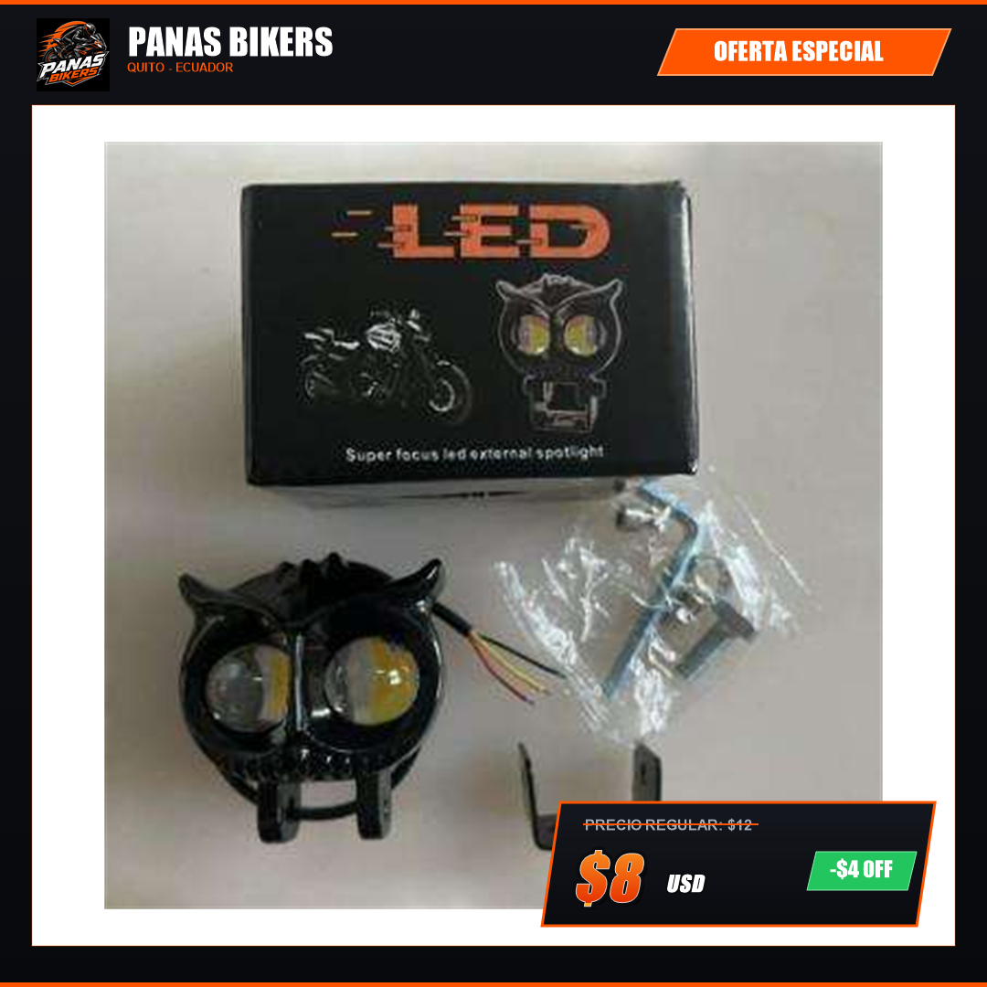 Exploradora LED Búho Dual Lupa Panas Bikers