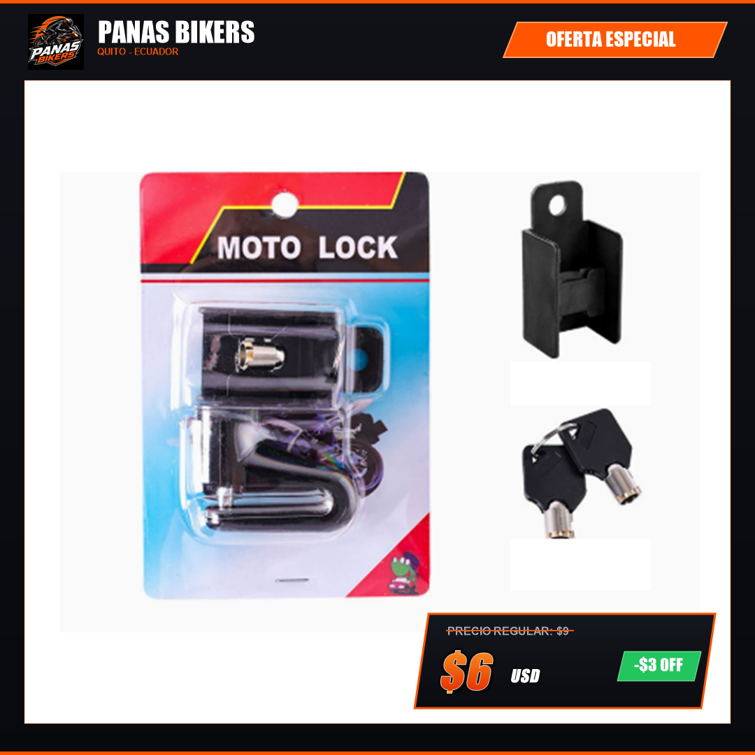 Candado de disco con alarma de 110dB MOTO LOCK