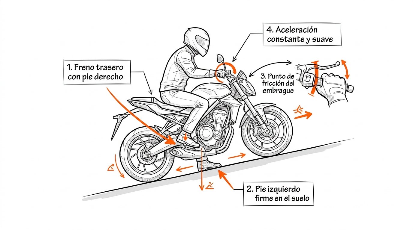 Cómo arrancar en subida en moto sin que se apague